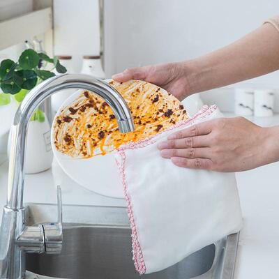 家用全棉纱布厨房抹布吸水不易掉毛清洁巾洗碗布干湿两用