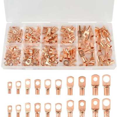 压线裸规170pcs铜钳hs-sc盒装口金色款爆窥美50bawg端子鼻子