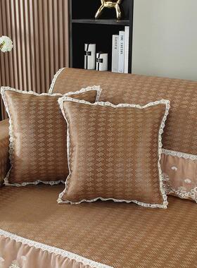 发垫夏季组防滑凉席冰藤沙发套沙合沙发贵OGQ一片式妃夏天凉垫