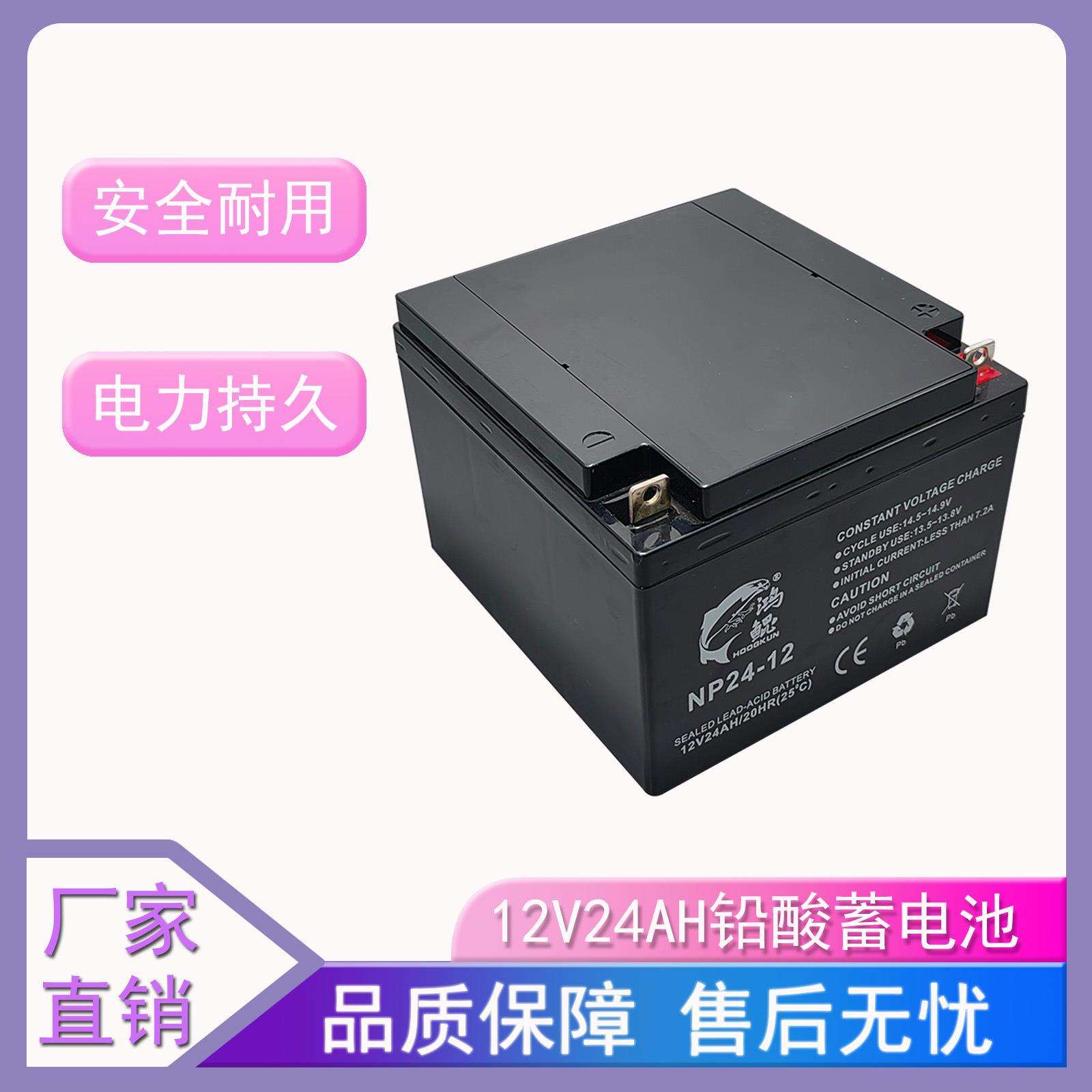 铅酸蓄电池12V24AH免维护电力设备电池、太阳能储能