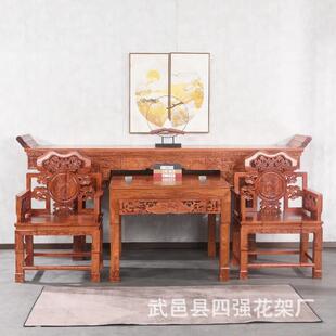 木老榆中中堂四677六件套式仿古实木仙桌供桌条案组合农村堂八屋