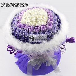 手工99朵川崎折纸玫瑰银粉玫瑰花束材料包/成品 情人节./生日礼物