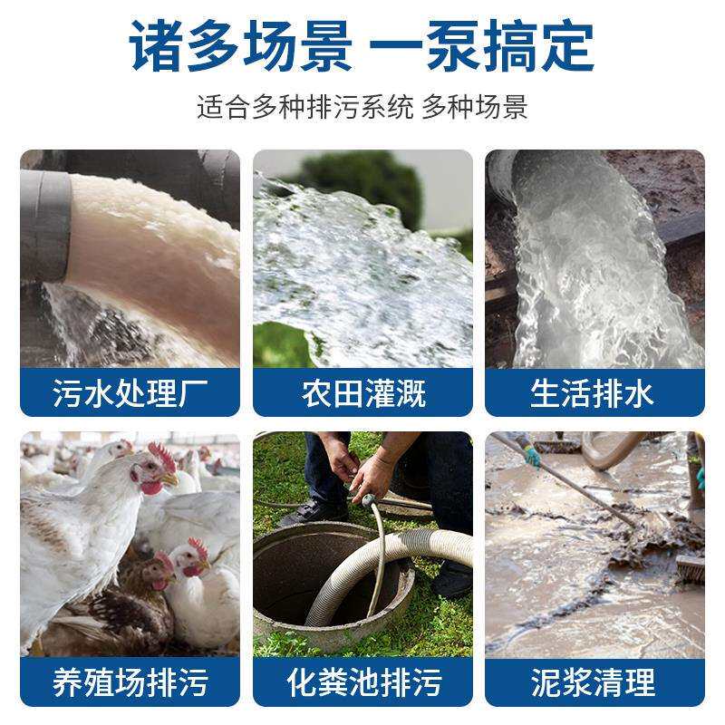 不锈钢切割式污水泵家用潜水泵220V沼气排污泵无堵塞切割泵