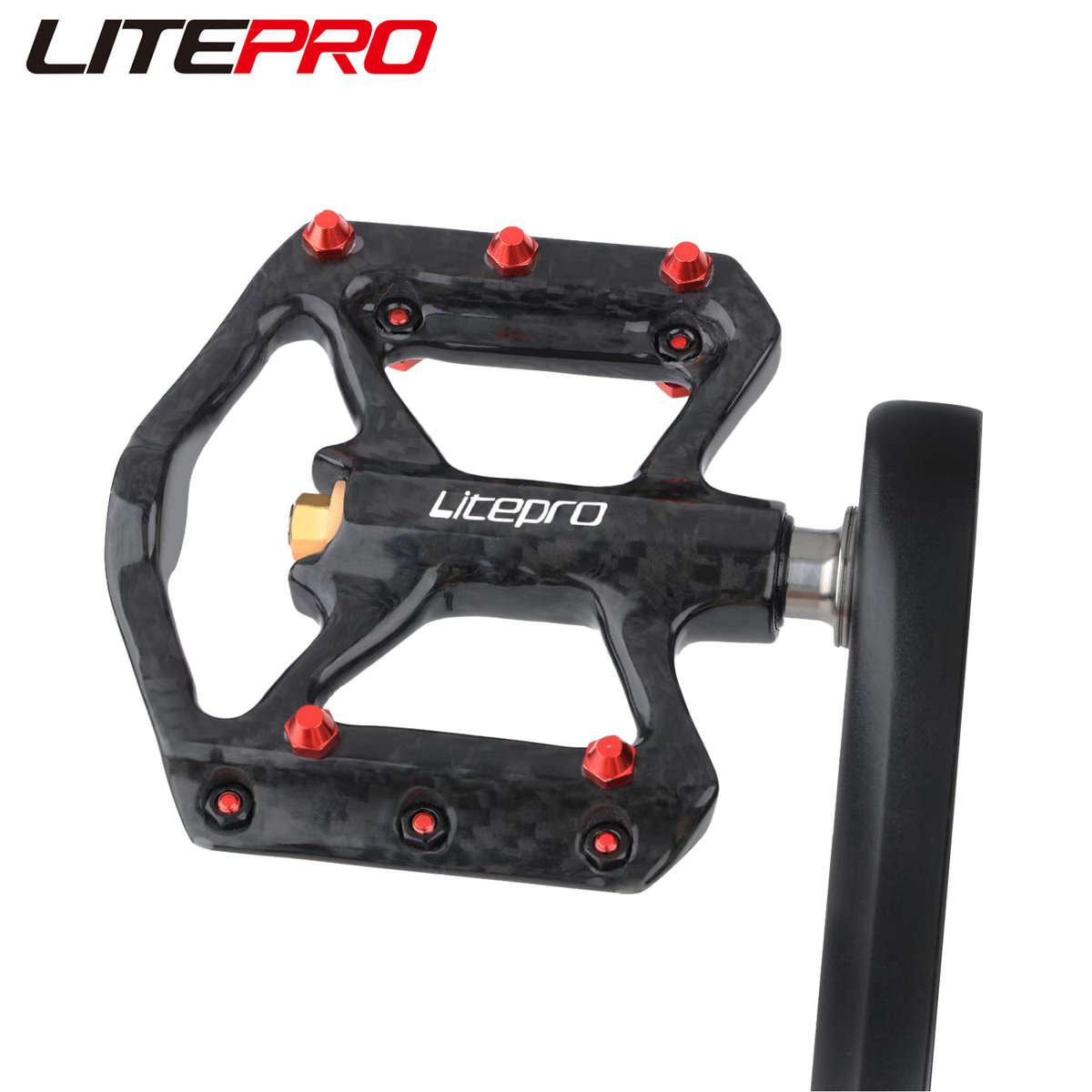 Litepro 碳纤维脚踏 折叠车脚踏板山地车公路自行车钛轴超轻脚蹬