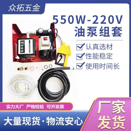 抽油泵组套加油泵便携式电动抽油泵直流小潜水输油泵550w-220v