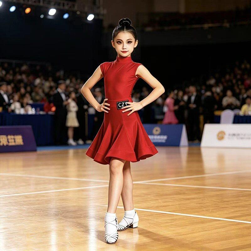 儿童拉丁舞比赛训练伦巴幼儿专业国标舞蹈演出练功女童拉丁舞服装