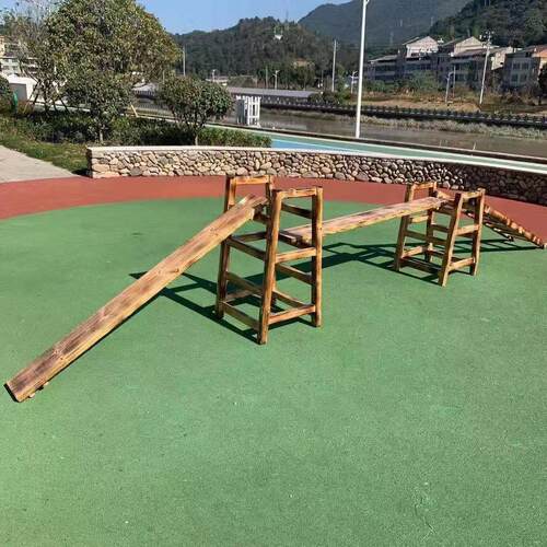 幼儿园户外碳化木攀爬架感统训练16件安吉儿童木质游戏体能平衡板