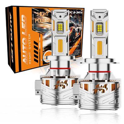 6铜管鳍片LED汽车大灯H7 H13 9005 880锌合金6000K 3570灯泡160W