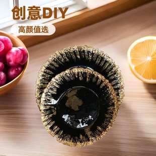 时尚 创意欧式 电镀垫盘酒店用西餐盘高颜值金边褶皱纹果盘宴会餐盘