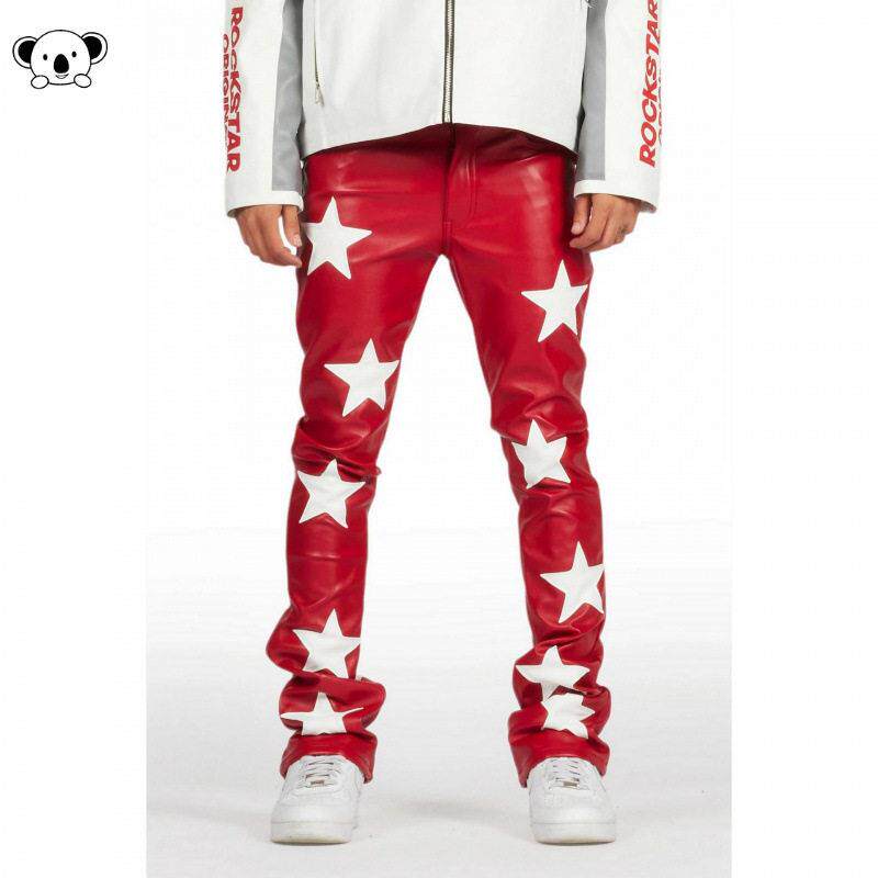 O 32647 Stacked Flare Jean Red红色牛仔裤
