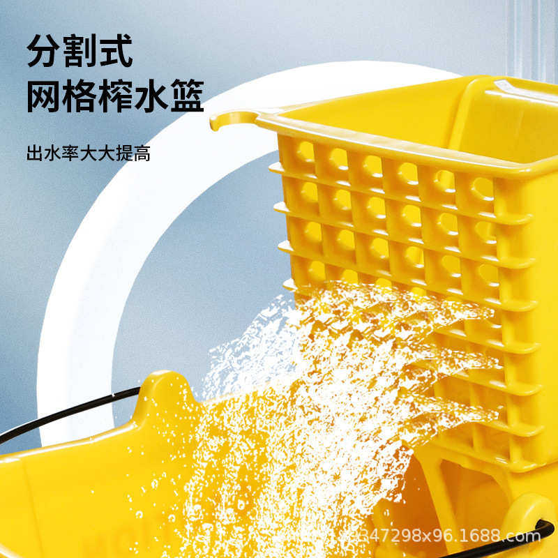 榨水车拖把桶拖地商用酒店保洁墩布压水挤水柞水车带排水管拖地桶