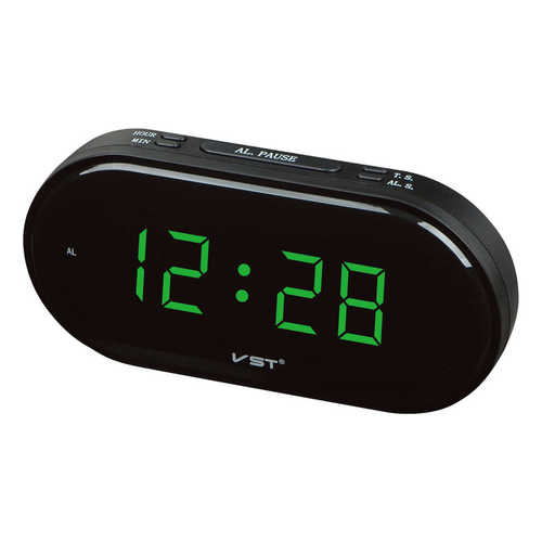 LED CLOCK电子钟 闹钟 椭圆形LED床头闹钟1.8寸LED灯显示插电台钟