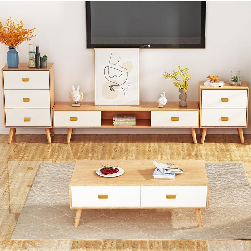 全木茶几电视柜组32201屋合小户型简约现家用储物柜代客厅出租实