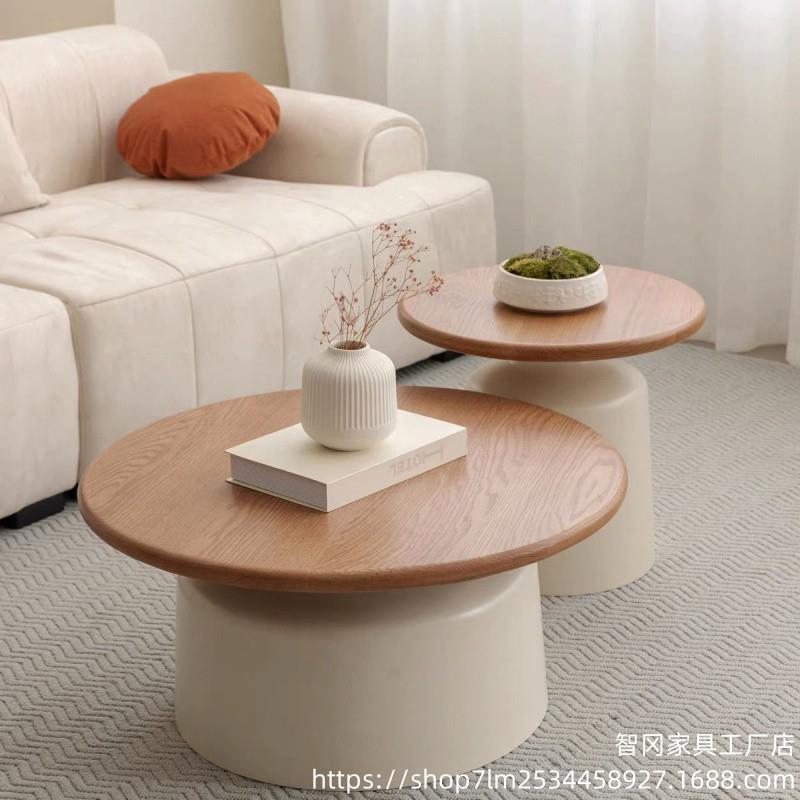 奶家油风公寓KHF茶几客厅小红户型简用约网铁艺圆形马提尼民宿茶