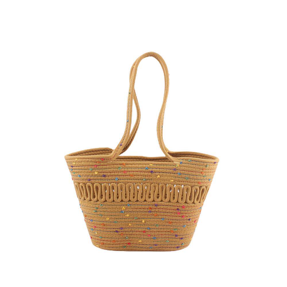 新款厂家直销工艺纸绳包单肩托特包草编包编织包时尚休闲女包