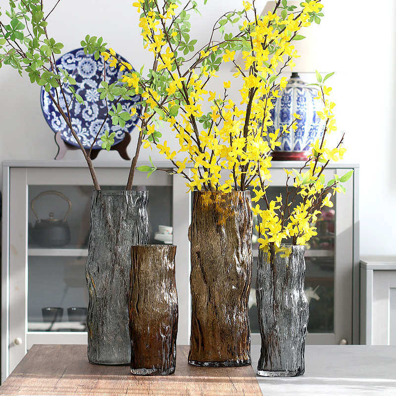 简约现代艺术异形树桩花瓶透明插花水养玻璃大花器客厅装饰摆件,家居饰品,装饰摆件,淘宝优惠券,粉丝福利购,淘宝优惠卷