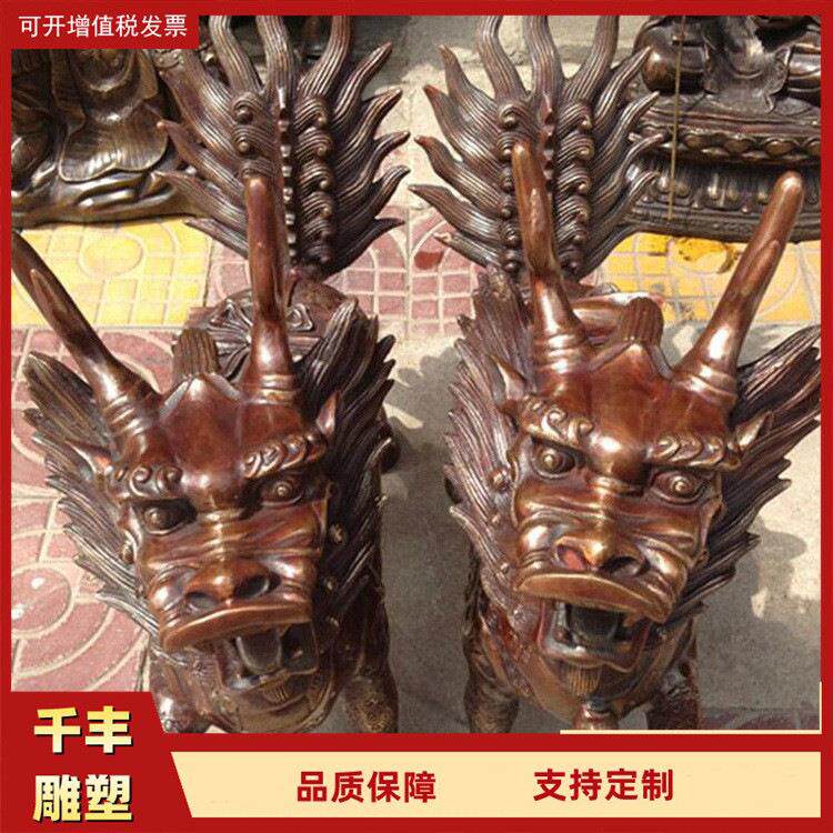 酒店门口2米铜麒麟 制作大号铸铜麒麟雕塑青铜火焰麒麟铜雕
