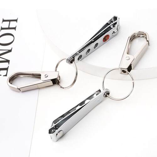 Keychain metal keyring with nail clipper set accessories, av