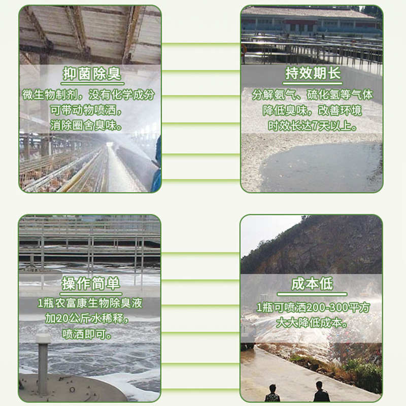 农富康生物除臭液养殖场专用粪便除臭剂猪舍鸡舍鸭棚除氨气消毒剂