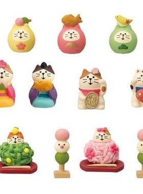 女儿节日式猫创意潮玩树脂小猫咪摆件杂货ZAKKA盆景装饰INS礼物品