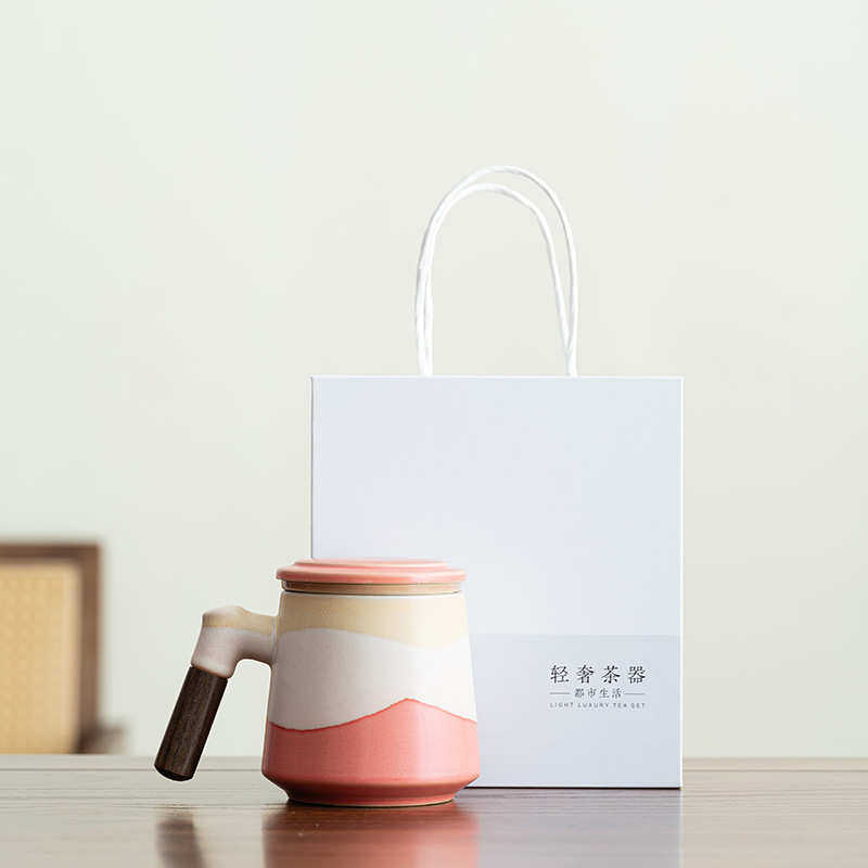 窑变山海办公杯茶水分离泡茶杯陶瓷办公情侣杯公司企业logo伴手礼,餐饮具,马克杯,淘宝优惠券,粉丝福利购,淘宝优惠卷
