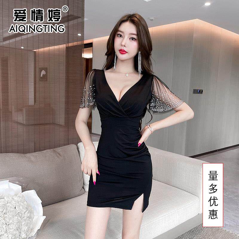 夜总会上班衣服性感连衣裙新款夏气质显瘦夜场女装柔式技师工作服