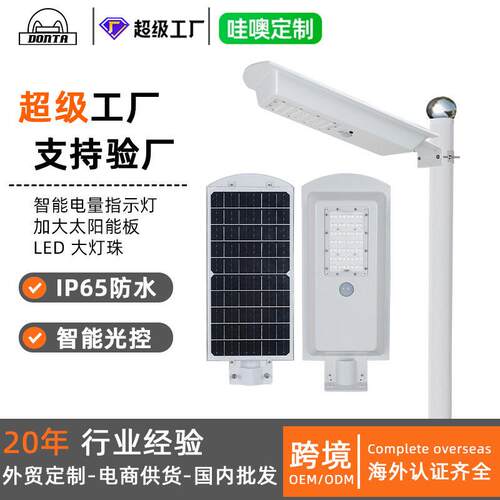 哇偶定制路灯头光控感应人体感应外贸款户外防水照明太阳能路灯