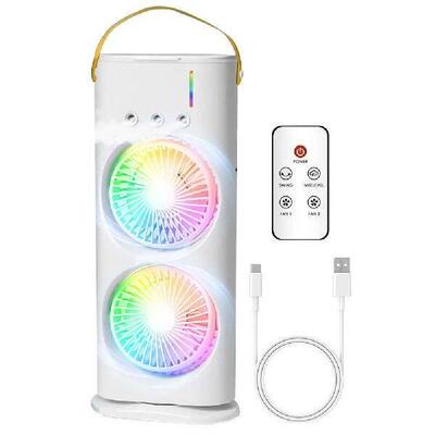 3 Speeds Humidifier Fan LED Night Lights Small Cooling Fan