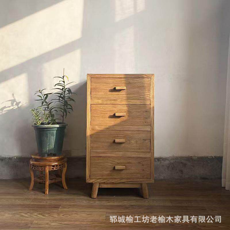 复古老榆木斗柜家居进门玄关组合收纳柜家居卧室床头柜沙发边柜