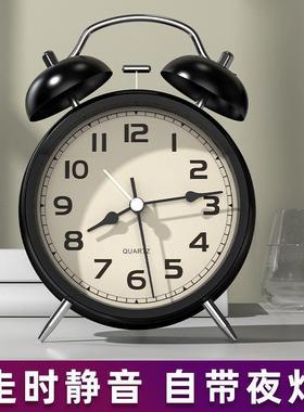 闹钟学生起床新款床头小闹钟儿童闹铃男女孩叫醒雯沃