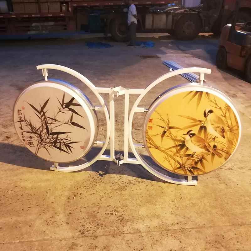路灯装饰件led水墨画造灯花观造型灯鸟户外景照明中挂国结灯具型