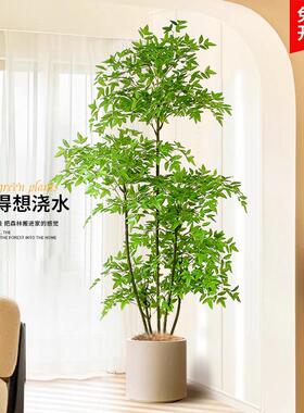 假绿植装饰仿真南天竹高端轻奢客厅落地大型室内户外盆景摆件假树