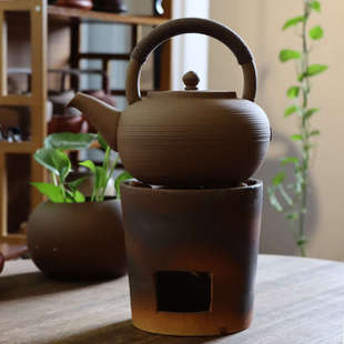 大容量提梁泡茶陶壶户外防烫简约煮茶器 家用纯手工烧水壶明火中式