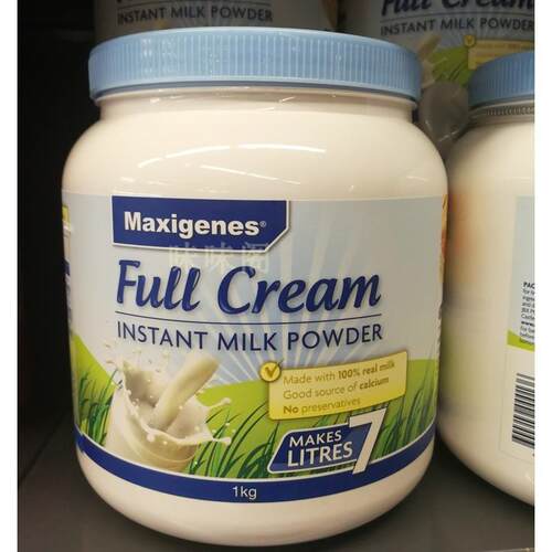 澳洲 fullcream美可卓Maxigenes高钙成人全脂奶粉蓝胖子1kg 包邮