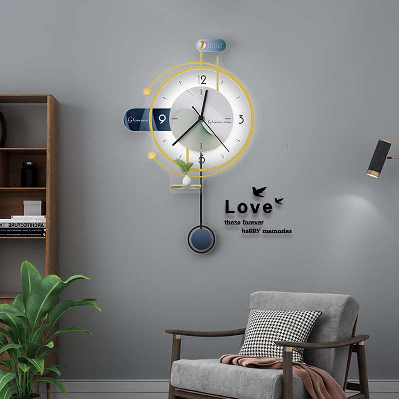 现代创意网红时钟客厅挂钟表家用亚克力时尚钟表欧式装饰静音摆钟