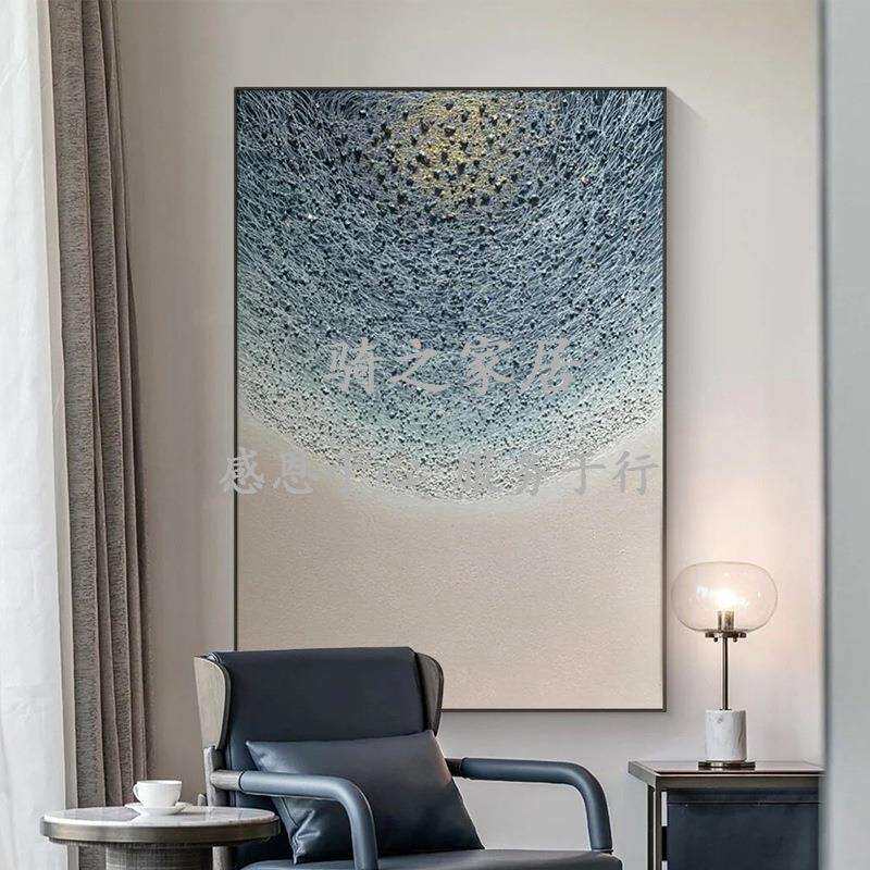 手绘油画星空客厅感装饰画抽象轻奢玄关挂画简约大芬村落地画
