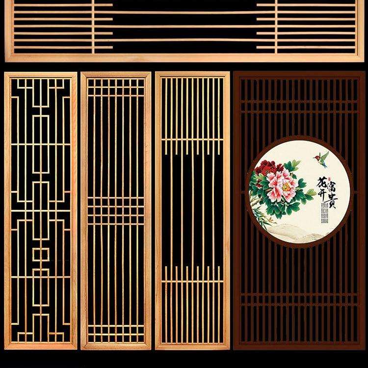 东阳新款新中式实木古风屏风镂空隔断花格玄关栅栏仿古窗格中国风