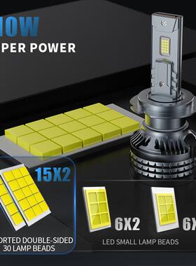 跨境新款120W双铜管汽车LED灯H4解码汽车前大灯远近光大功率车灯