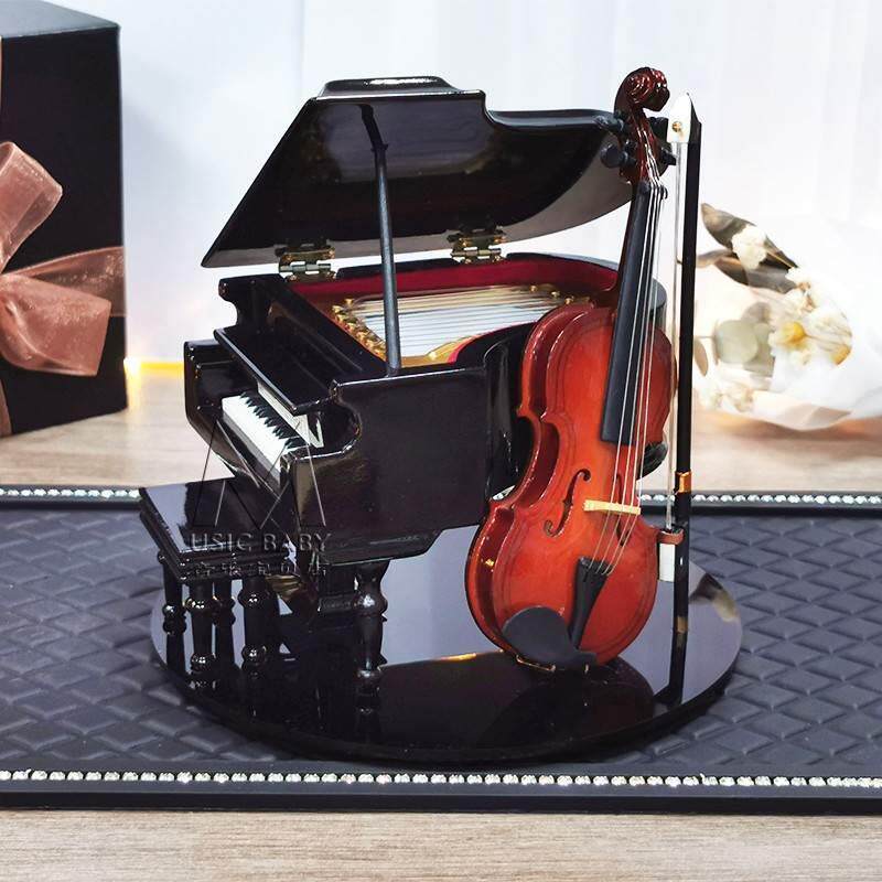 吉他车载车摆迷你木质小提尤克里里电吉他电贝斯钢琴模型蛋糕摆件