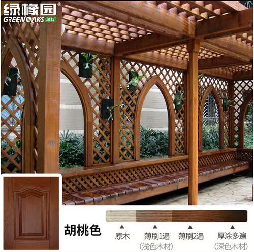 翻新绿木纹木门木地板改色橡水性漆木纹胡实木园漆油漆防腐桃色