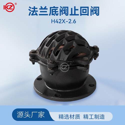H42X-2.5/10法兰底阀单向阀铸铁水泵止回阀DN506580100200