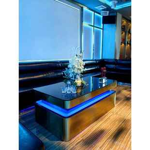 需定制现货ktv茶几发光酒吧吧台专用不锈钢桌子钢化玻璃定制会所