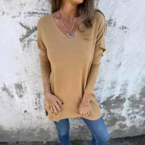 Seasonal collar knitted sweater top for women's clothing
