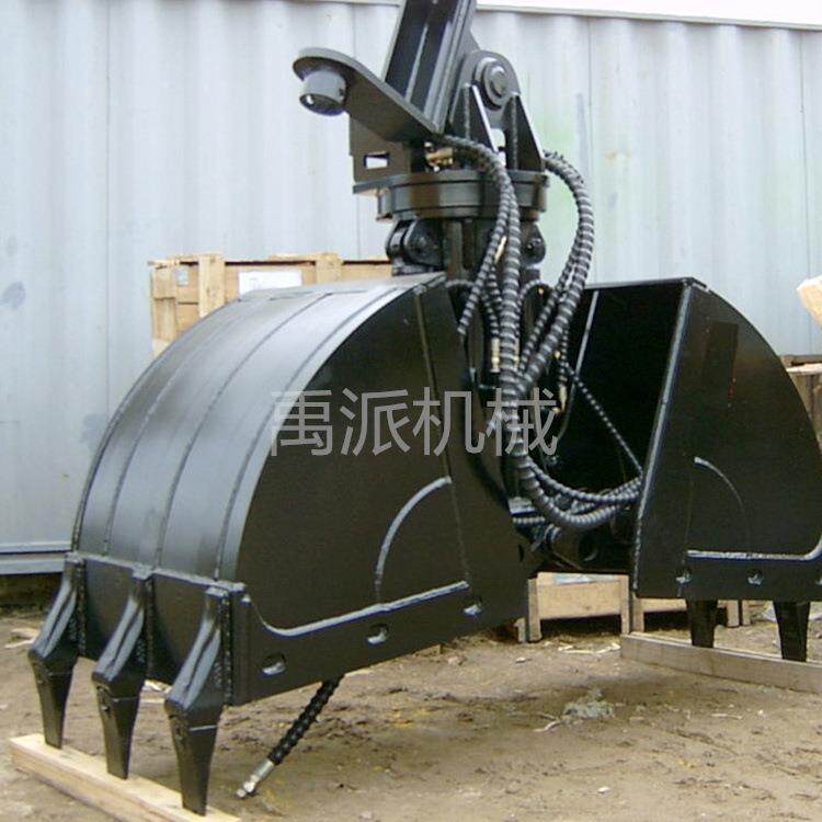 抓沙贝壳斗火车散料装卸贝型抓斗装载机矿用贝壳铲斗
