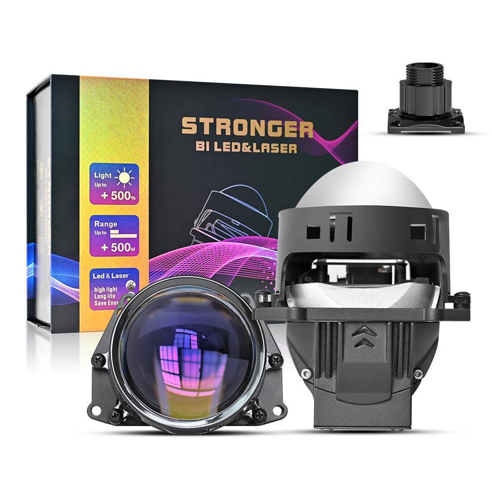 汽车Led大灯2.5Inch 3寸双光透镜无损12+6芯片大功率80W双灯杯H4