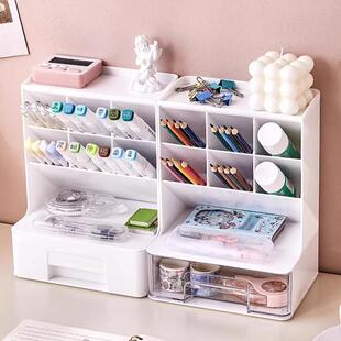 Slanted Pen Holder Desk Organizer Storage Box for Students a