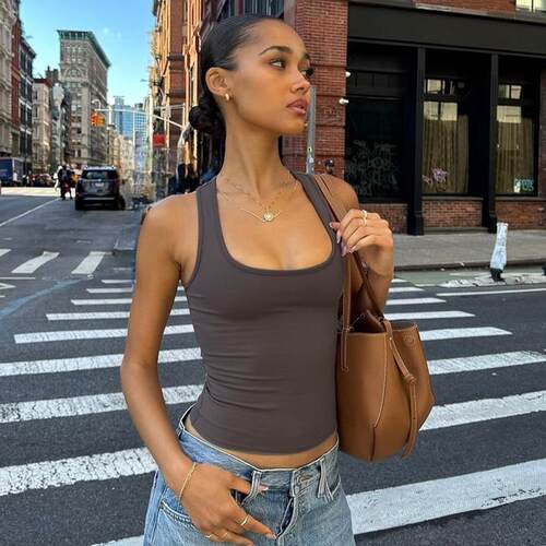 Slim Fit Cami Top Womens 2025 Summer New Sexy Basic Tank