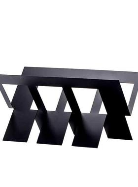 现代风格金属几何方格切割摆件书架家居客厅书房样板间软装饰品