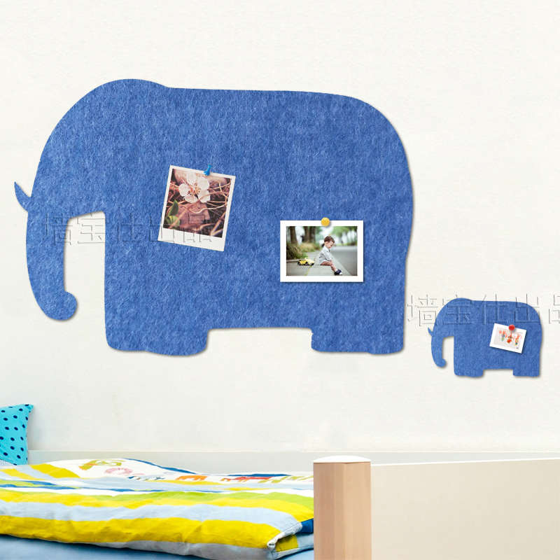 创意子母大象 北欧清新毛毡板照片留言板幼儿园作品展示墙背景墙
