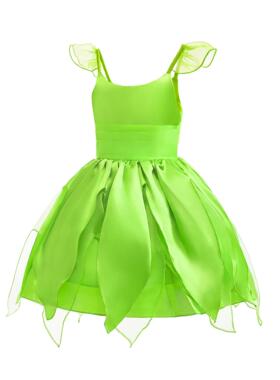 万圣节绿色小精灵连衣裙公主蒂安娜小叮当少儿礼服cos演出服